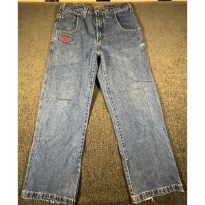 Y2K ZONZ Jeans Men's 33x32 Wide Leg Baggy Denim Skater Grunge Hip Hop